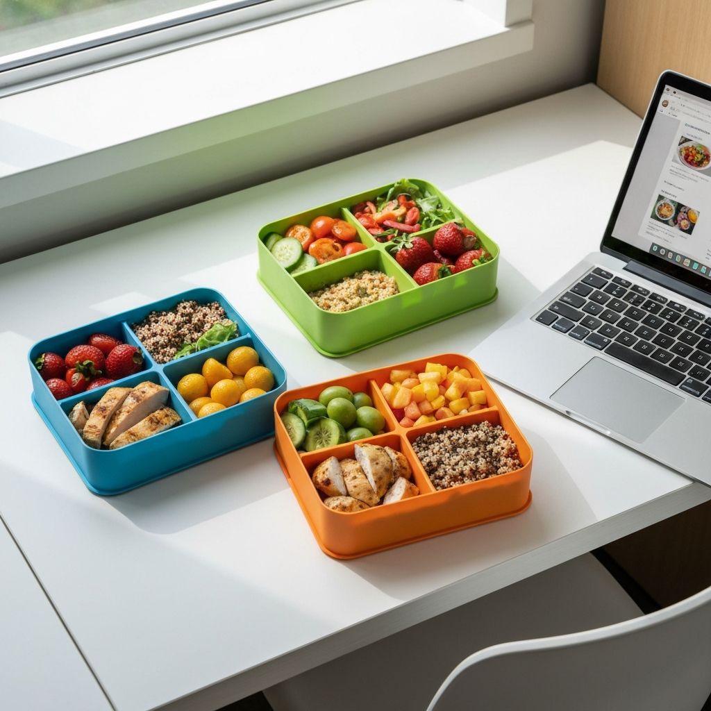 Mio Meals Boxen auf dem Schreibtisch